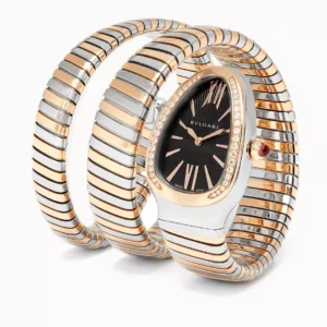 Rose-Gold, Stainless Steel & Diamond Serpenti Tubogas Watch #1013