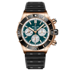 Breitling Chronomat B01-Inspired Master Copy Men's Chronograph Watch – Ice Blue Dial | Black Rubber Strap