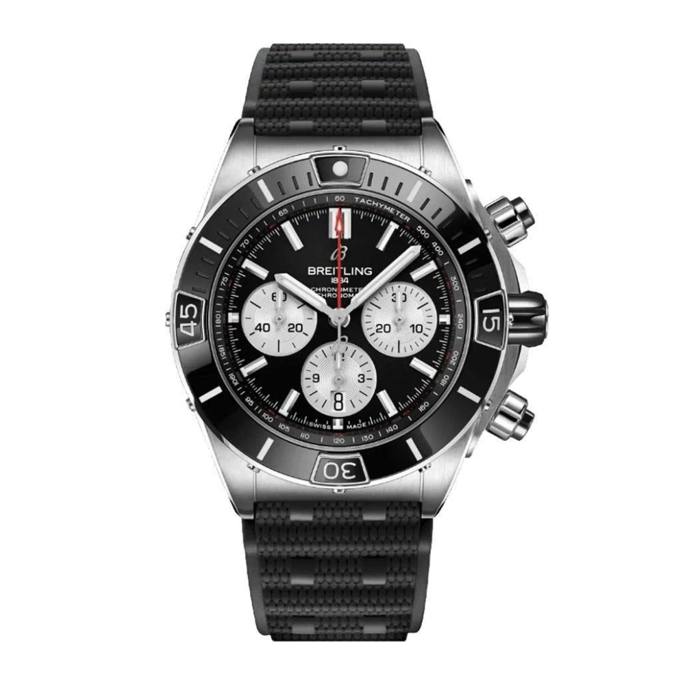 Breitling Chronomat B01 Automatic Chronograph – Black Rubber Strap