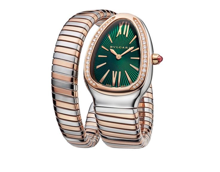 Serpentis Tubogas Green Dial Ladies Watch – Silver with Diamond Bezel - Image 2