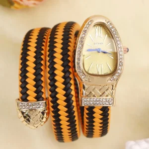 Snake Luxury Braided Wrap Women’s Crystal Bezel Edition