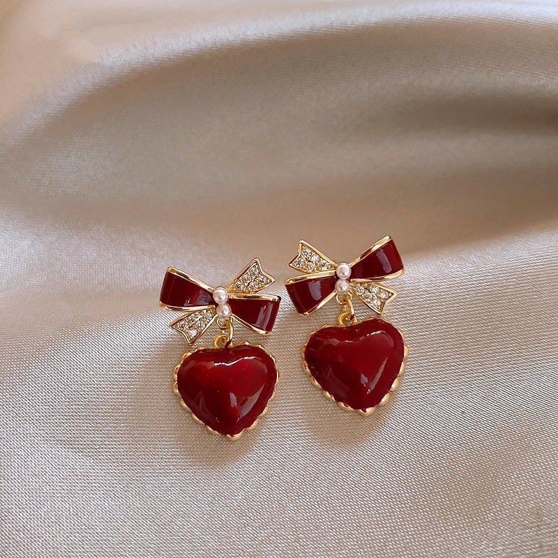 Red & Gold Elegance Earring Set – 9 Beautiful Fashion Designs - Image 2